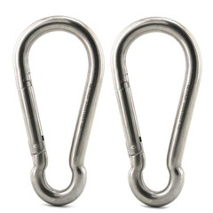 2PCS M12 316 SS Heavy Duty Marine Grade Snap Hooks Carabiner Clip Spring