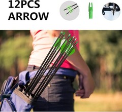12 Pack Ambidextrous Carbon Arrows – 29 Inch with Strong TPU Vanes for Accuracy