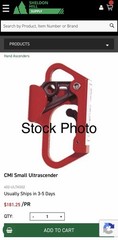 CMI Ultra Ascender used for climbing, rescue, and work-at-height applications
