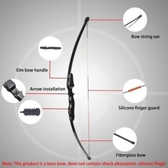 40 lbs Archery Practice Shooting Recurve Bow & 12Pcs 30″ Carbon Arrows & Quiver