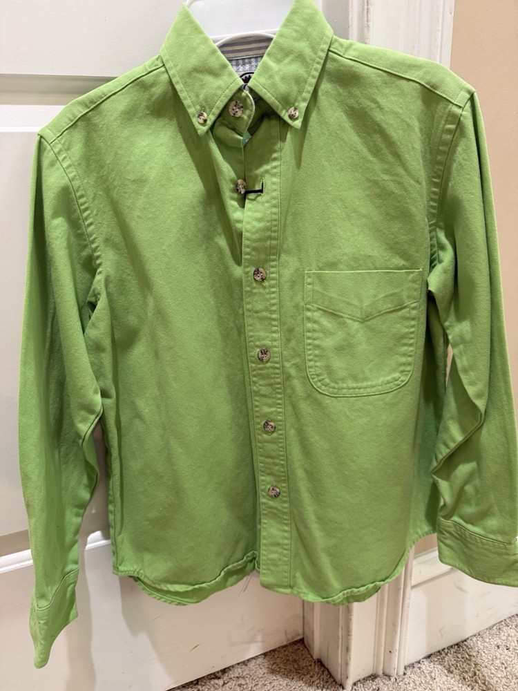 RODS western wear child’s youth L western Show Shirt Lime Green