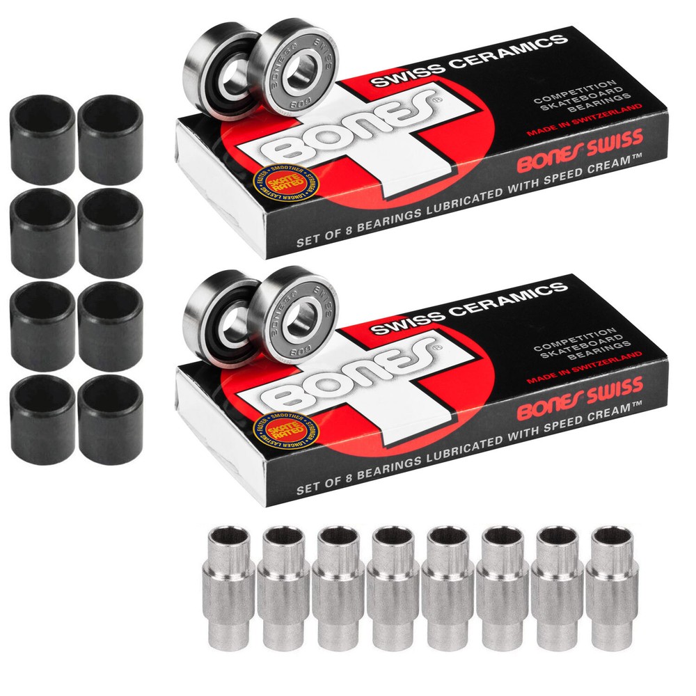 Bones Bearings Premium Roller Hockey Upgrade – Ceramic Swiss + Speed Spacer Kit