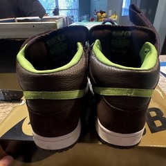 Nike SB Dunk Mid Brown Green Purple Donatellos Shoes US 8.5 D Medium