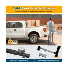 Tailgate Ladder for Pickup Truck, Universal 34″-42″ Height Adjustable Tailgat…
