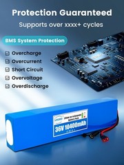 36V 10Ah Lithium Battery Pack Rechargeable for Compatible 36V Electric System