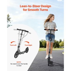 Kick Scooter for Kids, Teens & Adults, Adjustable Height, Foldable, 220 lbs