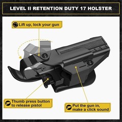 Glock 19/17/19X/23/32/44/45 Holster – G19 Duty Holster for Gen 1-5, OWB Paddl…