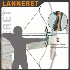 Wooden Recurve Bow Set for Adult,left ＆ right,25-50Lbs,hunting ＆ target practice