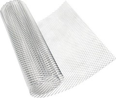 Car Grill Mesh Sheet Aluminum 40x13in Silver Anti-Corrosion Self-Adhesive