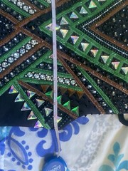 Equestrian Show Vest Western. Black Base green chestnut Brown. Horsemanship