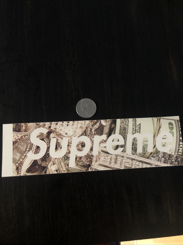 New Supreme New York Authentic Bling Money Box Sticker Block Decal SS 2020