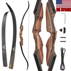 Wooden Archery Takedown Recurve Bow 60″ for Adults 25-60LBS Target & Hunting