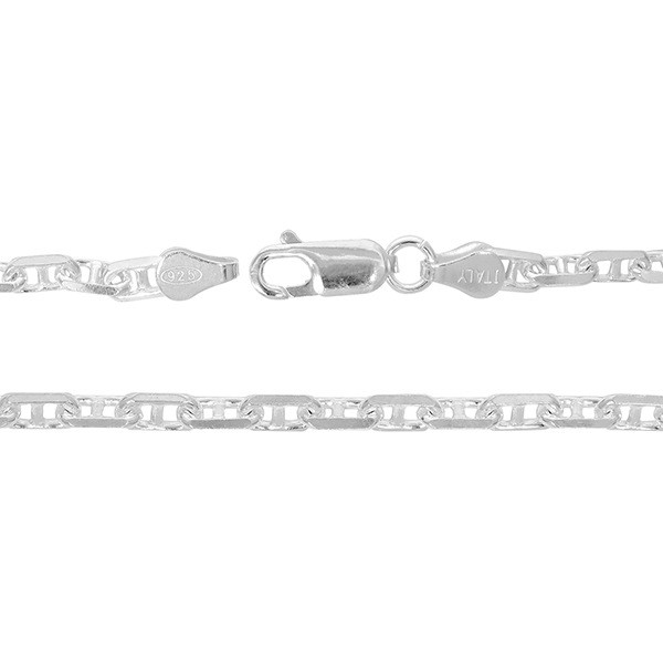 Sterling Silver 925 Anchor Chain Necklace 3.3mm Width 60cm