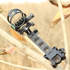 Compound Bow Sight 7 Pin (.019) Archery Micro Adjustable Optical Fiber Hunting