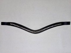 NEW KL Select Prix Curved Crystal browband, black, horse/full size (16″)