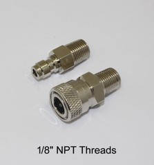 P&W High Pressure Quick Disconnect Set 1/8″ NPT Male Threads Open Flow 3001