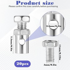 1/8″ Universal Throttle Brake Cable End Stop Lock Clamps for Go Kart Bicycle Mot