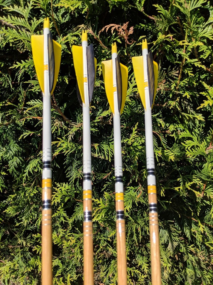 Premium Wood Arrows, Spined and Weight Matched. Dozen Packs