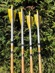 Premium Wood Arrows, Spined and Weight Matched. Dozen Packs