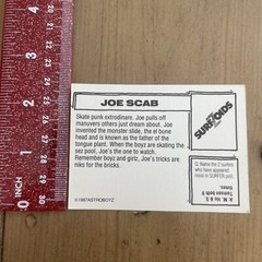 Nos SURFZOIDS JOE SCAB 1987 Astro boys CARD Skateboarding CARD