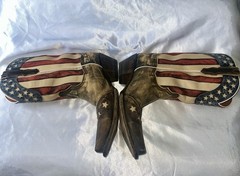 Dan Post Men’s Western Cowboy Boots US Flag Stars & Stripes US Size 10 Vintage