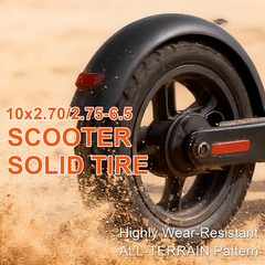 10X2.70-6.5 Scooter Solid Tire, 10 Inch Airless Explosion-Proof Anti-Puncture Ti