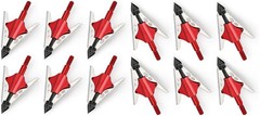 12Pcs BloodRunner Hunting Broadheads 100Gr 2 Spring Slide Retractable Blade Tip