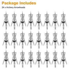 24/48x Archery Hunting Broadheads 100 Grain 2″ Dia Expandable Arrowheads 2 Blade