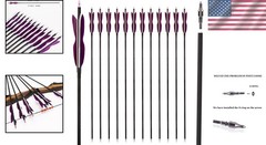 31″ Carbon Hunting Arrows with Turkey Feathers, 12 Pack