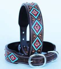 Rhinestone Dog Puppy Collar Crystal Western Cow Leather 6020TR
