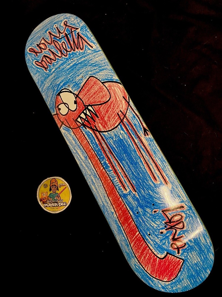 RARE Enjoi Louie Barletta Elephant Scribble Cartoon Skateboard Deck Vintage