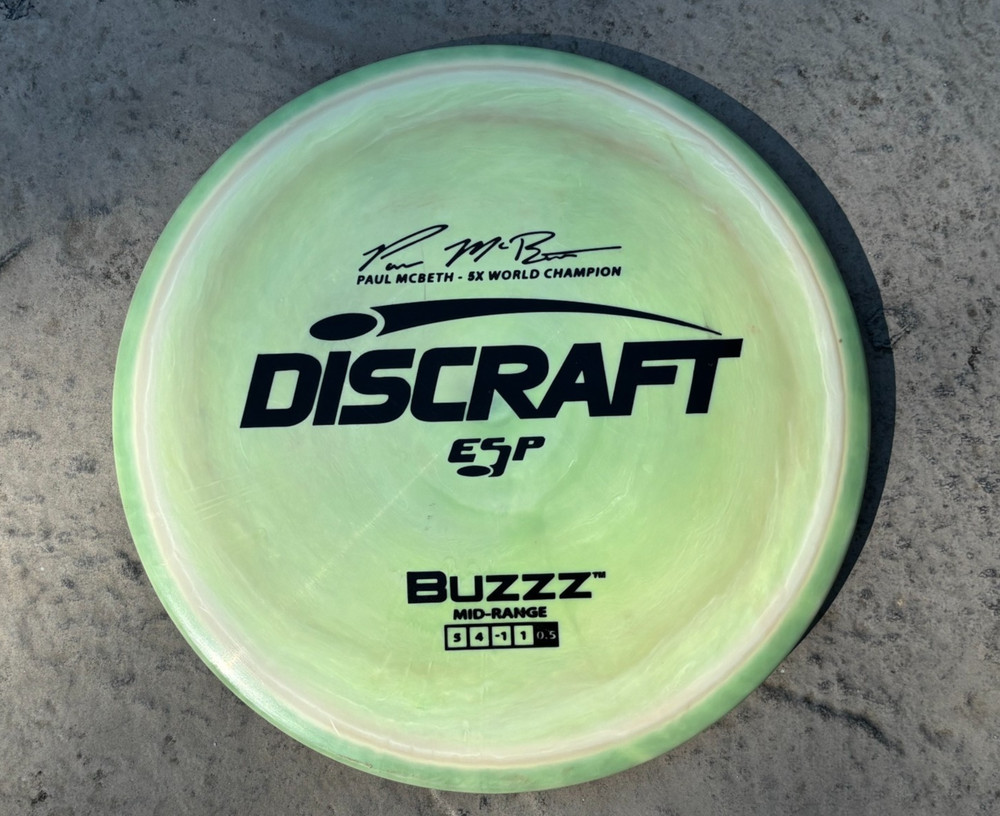 Discraft Paul McBeth 5x ESP Swirl Buzzz 175-176g Midrange Green Swirl Black Stam