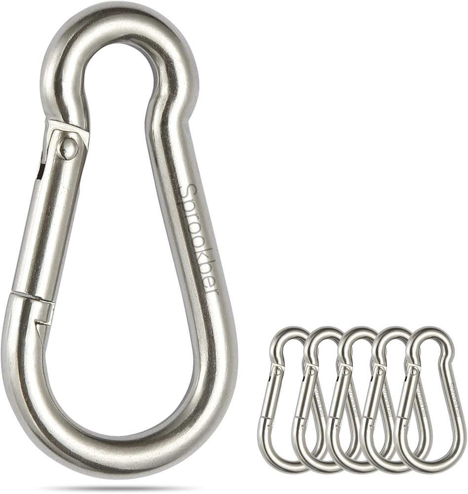 Stainless Steel Carabiner Clip Spring Snap Hook for Outdoor Camping Gear