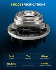 PHILTOP 515206 x2 Front Wheel Bearing Fit for Ram 2500 2019-2024, Ram 3500 20…