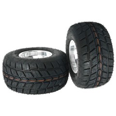 2X 5 Inch Kart Wheels 10×4.50-5 Front Rain Tires Aluminum Rim 3 Stud Racing