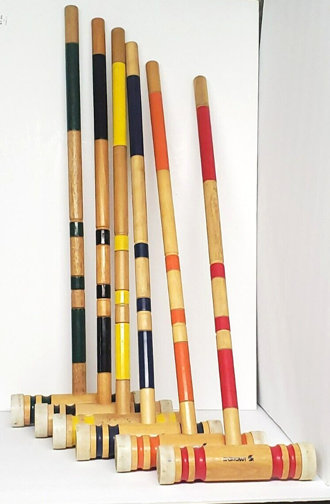 Croquet Mallets Multicolor Sportcraft Brand Set of 6 Replacements -GL460
