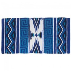 Tough-1 Turquoise/Black/BlueMayan Pattern Wool 36 x 34″ Saddle Blanket 35-9050