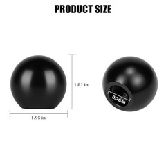 Black Aluminum Alloy Round Ball Gear Shift Knob for Cars