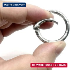 20 Pack 1 Inch Carabiner Clip, Spring O Rings Metal Alloy Purse Clip, Round Keyr