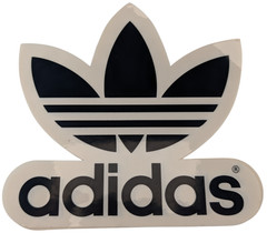 Adidas Trefoil vinyl transfer decal black on white adhesive logo sticker x5