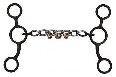 Showman Brown Steel Short Shank Dog Bone Bit w/ Copper Rings