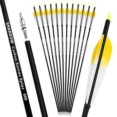 28″ 30″ 31″ Carbon Arrows SP500 Archery 5″ Feather Recurve Compound Bow Hunting