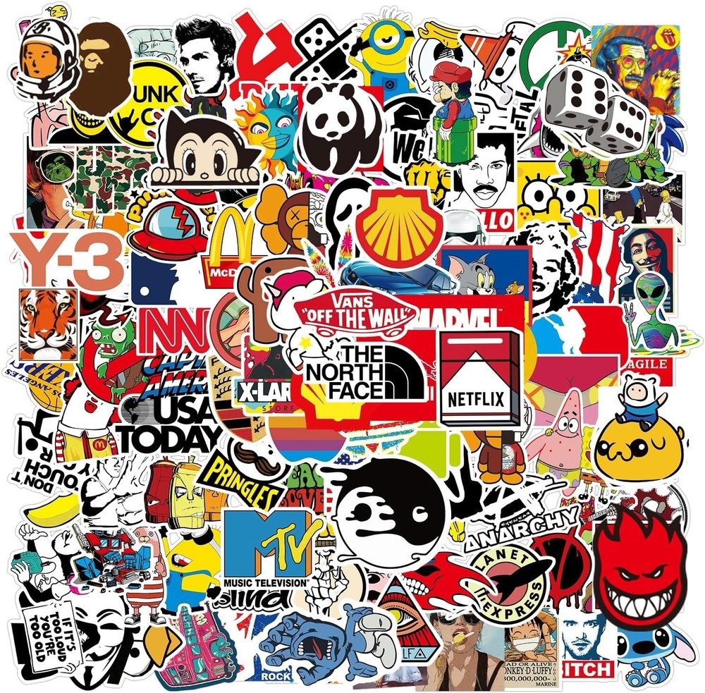 Cool Stickers Pack Random Sticker 106Pcs for Laptop Computer Skateboard Helmet