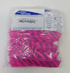 100pk Gateway Feathers 4″ Right Wing: Shield Faux Barred Pink 400RSBFP-100