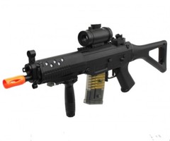 Double Eagle S552 AEG Electric Airsoft Gun w Flashlight Grip Red Dot Sight M82P