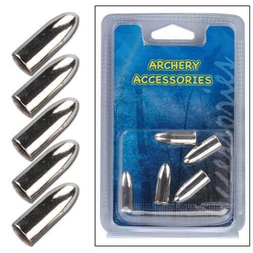 5pcs Set bullet-shaped Round Point Tips for Fiberglass Arrows, Aluminum