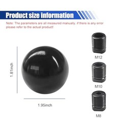 Car Round Ball Gear Shift Knob, Aluminum Alloy Gear Shift Stick Head for Black