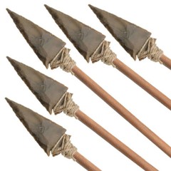 Set of 5 Flint Agate 3 Inch Arrowheads | Pre-Historic Era Medieval Mosaic Themed