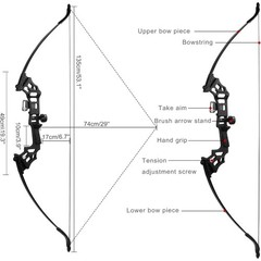 53» Takedown Recurve Bow 30lbs/40lbs Right Handed,Beginners Archery Target Set