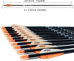 12 Pack 30″ Carbon Arrows for Hunting & Target Practice=